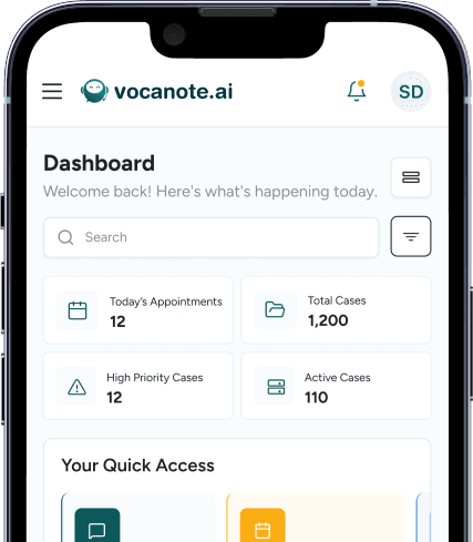 VocuOne mobile app mock