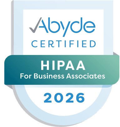 Abyde Certified HIPAA Compliant for Business Associates 2026